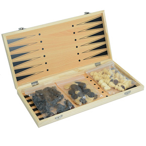Set di Scacchi in Legno Tre-in-Uno, Pieghevole e Portatile, Gioco Competitivo Interattivo Genitore-Figlio, Giocattolo Educativo - Product Image 5