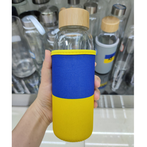 Elegante 360ml 500ml 750ml 1000ml Garrafa De Água De Vidro Com Tampa De Ouro Rosa Favorecido pela Female Bpa Free Customizável - Product Image 6