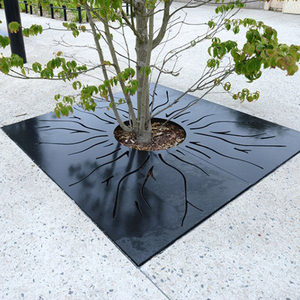 Grille décorative florale en acier inoxydable pour arbres - Protection urbaine des arbres de rue - Product Image 5