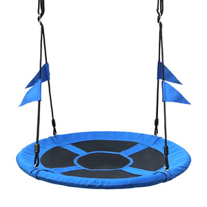 Columpio redondo para niños, tela Oxford 900D con banderas, equipo de juegos al aire libre para edades de 5 a 7 años, color azul unisex - Product Image 1