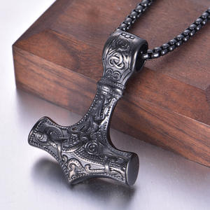 Collar con colgante de acero inoxidable para hombre, joyería vikinga de doble cara, estilo Hip Hop, <span class=keywords><strong>Tomahawk</strong></span> - Product Image 5