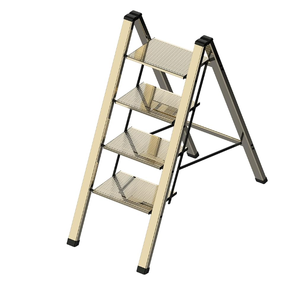 <span class=keywords><strong>Escabeau</strong></span> pliant moderne en <span class=keywords><strong>aluminium</strong></span> à <span class=keywords><strong>4</strong></span> <span class=keywords><strong>marches</strong></span> avec <span class=keywords><strong>marches</strong></span> <span class=keywords><strong>larges</strong></span>, support léger doré pour plantes, capacité de 150 kg, portable pour salon - Product Image 1