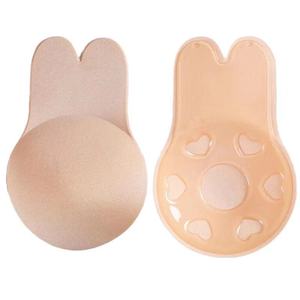 Reusable Push up Invisible <strong>Nipple</strong> Cover Strapless Lift Bra Silicone Rabbit <strong>Shape</strong> <strong>Nipple</strong> Stickers <strong>Nipple</strong> Stickers - Product Image 1