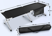 Lit pliant simple d'extérieur en fer Design moderne et pratique Lit de camping pour secours d'urgence