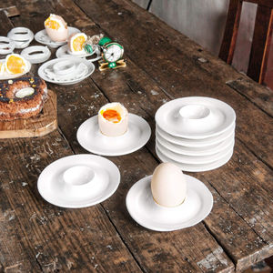 Assiette à coquetier ronde en porcelaine avec base pour <span class=keywords><strong>œuf</strong></span>s durs - Product Image 2