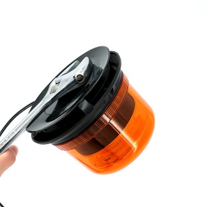 New Factory Beacon Magnetic LED Warning Lamp 24V 24W RetroFit <strong>Flashing</strong> Light 3 <strong>Bolts</strong> Amber Light Cars Car Light Accessories - Product Image 2