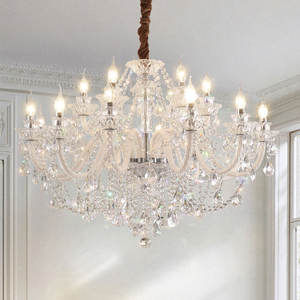 Nouvel arrivage de lampes suspendues traditionnelles Hôtel mariage led octogone Europe K9 Lustre à bougies en verre cristal Éclairage - Product Image 5