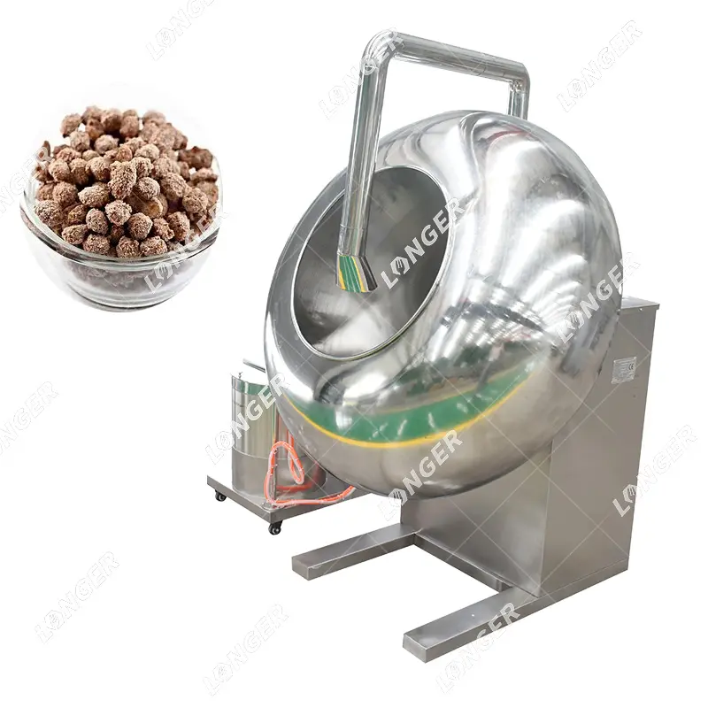Otomatik Fındık Şeker Fıstık Kaplama Kaplı Badem Panning Makinesi Çikolata Şeker Yapma Makinesi