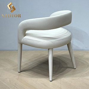 Poltrona <span class=keywords><strong>da</strong></span> <span class=keywords><strong>pranzo</strong></span> moderna di lusso bianco <span class=keywords><strong>da</strong></span> tappezzeria nuovo stile di raffreddamento in pelle sedia <span class=keywords><strong>da</strong></span> <span class=keywords><strong>pranzo</strong></span> mobili per uso domestico - Product Image 2