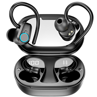 Huien Écouteurs sans fil 6 heures Bluetooth 5.3 Casque Sport 2025 Écouteurs Bluetooth Stéréo Basse Profonde Sur Oreillette avec crochets d'oreille