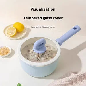 Ceramic Saucepan Non-stick Fluorine-<strong>free</strong> Coating Glass Lid Universal Stove Baby Food Single-person Small <strong>Pot</strong> Cooking Soup Modern - Product Image 4