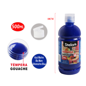 Juego de pintura de acuarela Gouache azul ultramarino de 500ml de grado profesional para artistas para lienzo papel vidrio-viene en caja de embalaje - Product Image 1