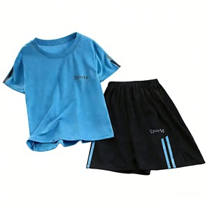 New Factory Price Boy's Red Sports Outfit <strong>Short</strong> Sleeved Shirt and <strong>Shorts</strong> Children's Clothing Set Comfortable Breathable Outfit - Product Image 2