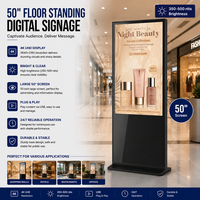Écran publicitaire numérique LCD intelligent sur pied de 50 pouces pour affichage dynamique en magasin et centre commercial