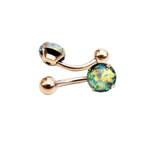 Anelli di pancia in <span class=keywords><strong>acciaio</strong></span> <span class=keywords><strong>chirurgico</strong></span> Opale Balls Body <span class=keywords><strong>Piercing</strong></span> <span class=keywords><strong>Anello</strong></span> della Pancia Dei Monili - Product Image 4