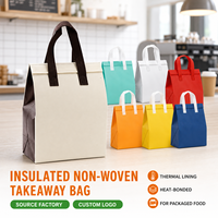 Sac isotherme jetable non tissé avec doublure thermique en feuille d'aluminium pour l'emballage à emporter du café, du lait, du thé, des gâteaux et des pizzas