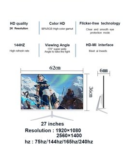 จอเกมมิ่ง LED ขนาด 27 นิ้ว FHD 75Hz ถึง 240Hz 1080p จอคอมพิวเตอร์สำหรับใช้งานบนเดสก์ท็อป จอขนาด 27 นิ้ว - Product Image 4