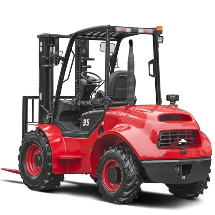 Sıcak satış 3.5Ton 4WD 4X4 tüm engebeli arazi dizel off Road forkliftler