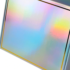 주문 고급 선물 상자 홀로그램 종이 상자 배송 의류 홀로그램 무지개 소포 골판지 전자 상거래 상자 - Product Image 3