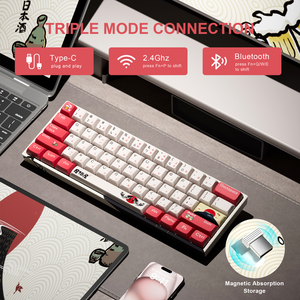 Xvx M61 Mechanisch Toetsenbord Izakaya Thema Rgb Verlicht 60% Compact Bedraad/Draadloos Programmeerbaar Met Usb Type-C Voor Gaming & Pc - Product Image 2