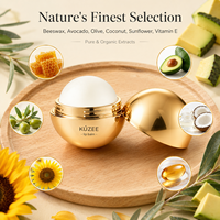 Baume à lèvres nourrissant au miel, à la vitamine E et à la vanille, parfum sucré, forme de boule rose, baume à lèvres mignon, marque propre du fabricant