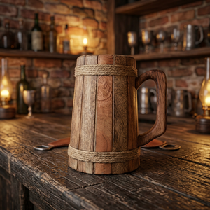 Chope à bière viking en bois faite à la main, tasse médiévale, tasse à bière, tasse à bière artisanale, sans danger pour les aliments, étanche, chope historique, fournisseur en gros - Product Image 1