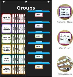 Organisateur de tâches quotidiennes pour enseignant, tableau de gestion de petits groupes en classe, 96 cartes, noir, pour l'école à domicile - Product Image 4
