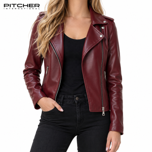 Proveedor al por Mayor de Chaquetas de Cuero para Mujer para Colecciones de Boutiques en EE. UU., Chaquetas de Cuero Cortas Estilo Moto para Mujer, Personalizadas OEM - Product Image 2
