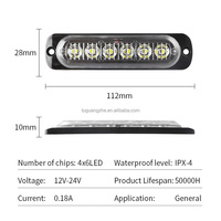 TGZ 6 LED 4-in-1 Rot-Gelb-Blaue LED-Stroboskop-Kühlergrill-Leuchten 12-24V Kühlergrill-Licht 4X6LED LKW-Zusatzlampe Rot-Gelb-Blau