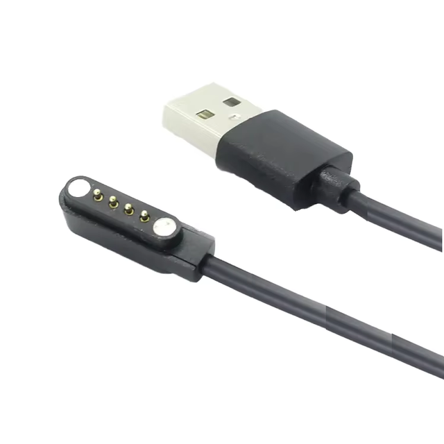 Magnetic Connector Micro USB Charging Cable 4-Pin Pogo Pin 7.62mm Smartwatch Durable PVC Jacket OEM CSW001