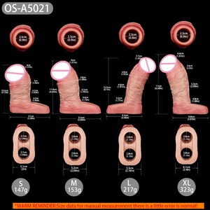 ORALSX Silicone Penis Sleeve Hollow <b>Dildo</b> Cock Sheath Delay Ejaculation Condom Penis Cover Sex Toys for Men Dick Enlargement - Product Image 3