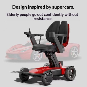 障害物を乗り越える電動車椅子スクーター、ヘビーデューティー病院グレードブラシレスモーター、アルミニウム製ポータブル折りたたみ式電動車椅子 - Product Image 2