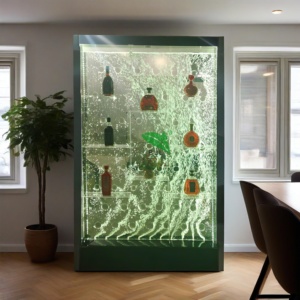 Meubles de bar commerciaux d'<span class=keywords><strong>occasion</strong></span> Led colorées acrylique fontaine dansante bulle d'eau décoration murale vin rouge cocktail bière armoire de bar - Product Image 2