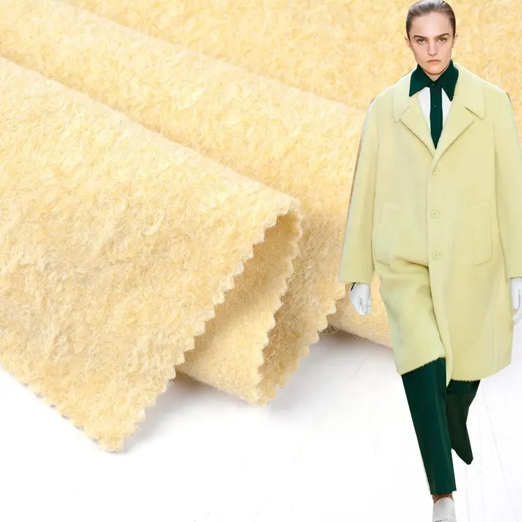 Özel renk süper yumuşak kış sürdürülebilir polyester malzeme zımpara giyim buklet kumaş tekstil örme