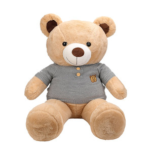 Vente directe d'usine, ours en peluche mignon et pas cher, grande taille, jouets en peluche ronds et dodus, poupées en peluche pour enfants, jouets compagnons en pull - Product Image 1