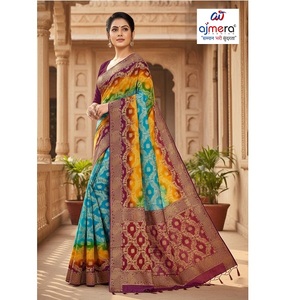 Sari en coton imprimé Ajmera Fashion, élégant, pour un usage quotidien, traditionnel, ethnique, doux, stylé, séchage rapide, tenue de fête pour femmes - Product Image 3