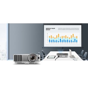 โปรเจคเตอร์เลเซอร์พกพา MW632ST 4K แบบชาร์จไฟได้ โปรเจคเตอร์วิดีโอ Ultra HD พร้อมลำโพงในตัว ระยะฉายไกล สำหรับธุรกิจและการศึกษา - Product Image 2