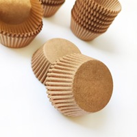 Moules à cupcakes ronds bruns personnalisables, doublures pour muffins, différentes tailles