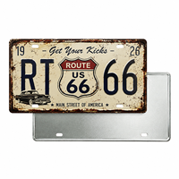 Plaque de voiture rétro Route66, décoration murale vintage pour bar, pub, maison, plaque métallique 6x12 pouces, impression UV, étiquette publicitaire