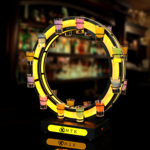 Verres à shot rechargeables personnalisables avec logo gratuit, 12 tasses, plateau de <span class=keywords><strong>service</strong></span> métallique, LED décorative, jetable, pour boîte de nuit, bar, porte-vin - Product Image 2