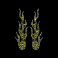 Motif en strass thermocollant personnalisé, design flamme, en verre, pour transfert thermique, modèle de strass, écologique, lavable, durable