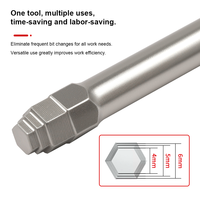 TOOLJOY Lot de 6 embouts de tournevis hexagonaux en acier S2, magnétiques, antidérapants, anti-torsion, pour perceuse à percussion, pour assemblage d'armoires, OEM