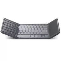 Keyboard Nirkabel Lipat Tiga dengan Touchpad, Keyboard BT Universal Portabel untuk Ponsel Tablet Laptop