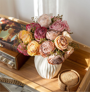 باقة ورد صناعي أنيقة وعصرية مصنوعة يدويًا لتزيين غرفة المعيشة وترتيبات الزهور في حفلات الزفاف - Product Image 3