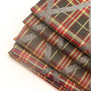 Hàng Trung Quốc Vải Dệt Hoa Dệt Kim Spandex Dây Kim Loại Polyester Thiết Kế Kẻ Sọc Kẻ Sọc Màu Đỏ Đen 210gsm