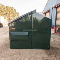 Embout avant en acier vert chargeant des conteneurs de saut de benne à ordures de 6 mètres cubes pour des machines de traitement des déchets
