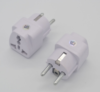 Konverter Steker Universal 10A 250V Jerman Prancis EU, Adaptor Perjalanan