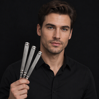 Ensemble de couverts en acier inoxydable 304 avec manche martelé, finition miroir argenté, couteau, fourchette, cuillère pour mariage, restaurant, vente en gros