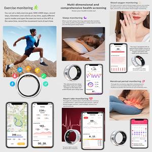 공장 사용자 정의 로고 남성 여성 럭셔리 모잠비크 다이아몬드 수면 심박수 모니터 건강 지능형 피트니스 트래커 스마트 링 - Product Image 4