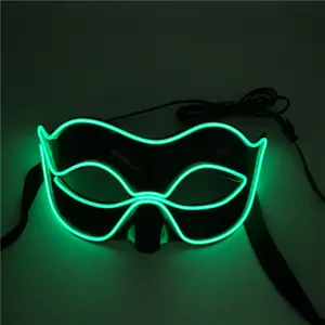 2024 New Arrival Battery Powered Wireless Flashing Party Props Party EI Wire Luminous Light Up Girls Eye Mask For Decoration